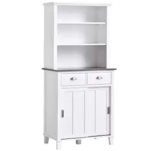 Image of HOMCOM Modern Display Case Kitchen Storage Cabinet Centerpiece Unit