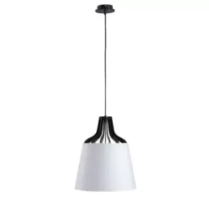 image of Ivo Dome Pendant Ceiling Light White, 38cm, 1x E27