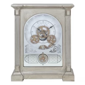 Image of WILLIAM WIDDOP Wireless Radio Mantel Clock with Moving Cogs