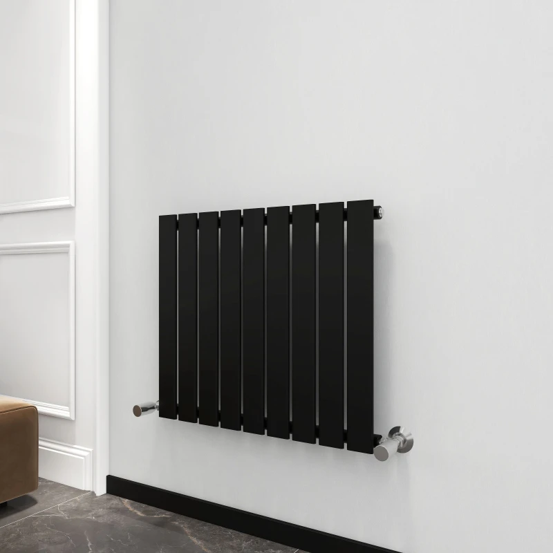 Image of MCC DIRECT Mcc Direct - 600 x 612mm Single Designer Flat Panel Central Heating Radiator matt Black HS1223
