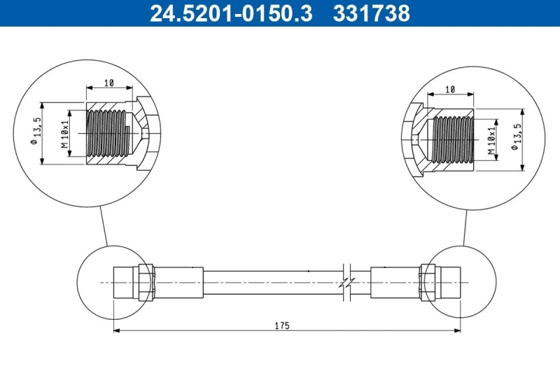 Image of Brake hose ATE 24.5201-0150.3