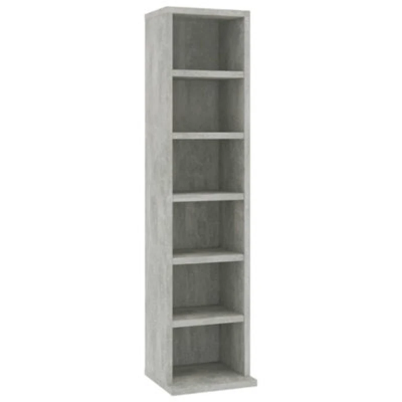 Image of vidaXL CD Cabinet Concrete Grey 21x20x88cm Engineered Wood Storage Organiser