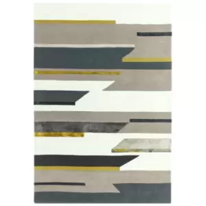 Image of Asiatic Carpets Matrix Hand Tufted Rug Rhombus Mustard - 120 x 170cm