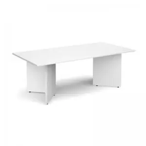 image of Arrow head leg rectangular boardroom table 2000mm x 1000mm - white