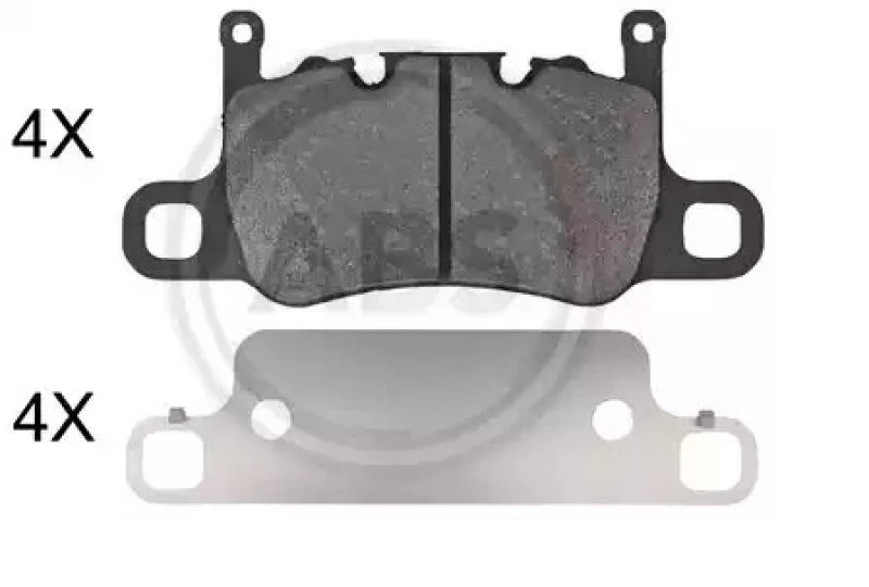 Image of A.B.S. 35095 Brake pad set prepared for wear warning indicator Brake Pad Set,disc brake (402)