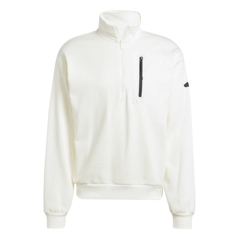 Image of adidas Mens Quarter Zip Fleece Off White male XS