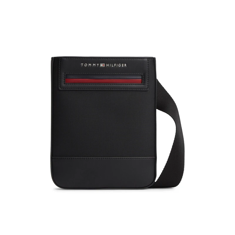 Image of Tommy Hilfiger Foundation Metal Logo Crossbody Bag Black male One Size