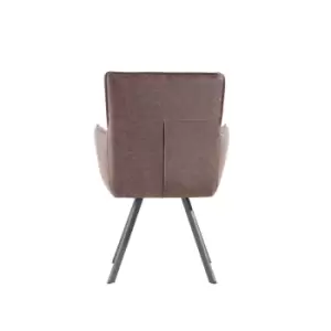 Image of Kettle Interiors Carver Chair In Brown With Angular Legs