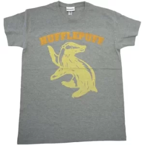 Image of Hufflepuff University Grey Reverse Harry Potter Unisex T-Shirt Ex Ex Large