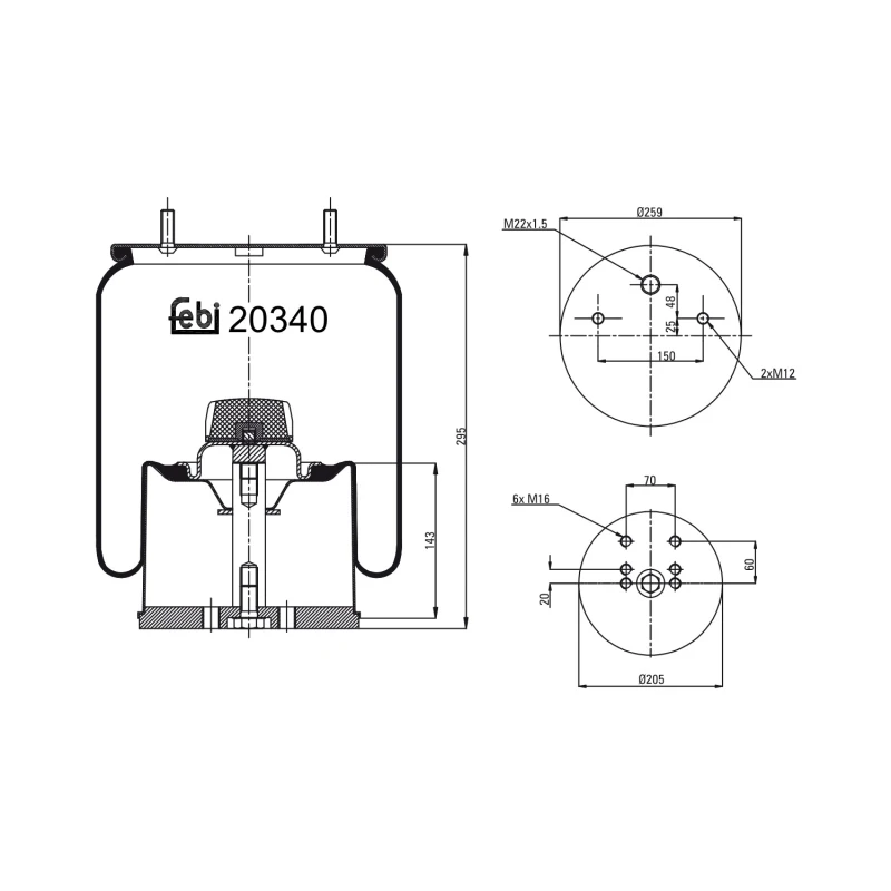 Image of FEBI BILSTEIN 20340 Boot, air suspension Boot,air suspension (324)