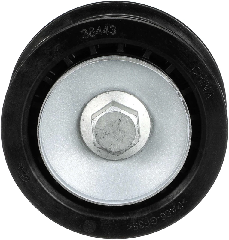 Image of GATES T36443 Idler Pulley Micro-V UNIQUE FIT, with grooves Plastic Deflection/Guide Pulley,v-ribbed belt (312)