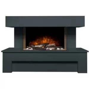 image of Adam - Havana Fireplace Suite with Remote Control in Charcoal Grey, 43 Inch