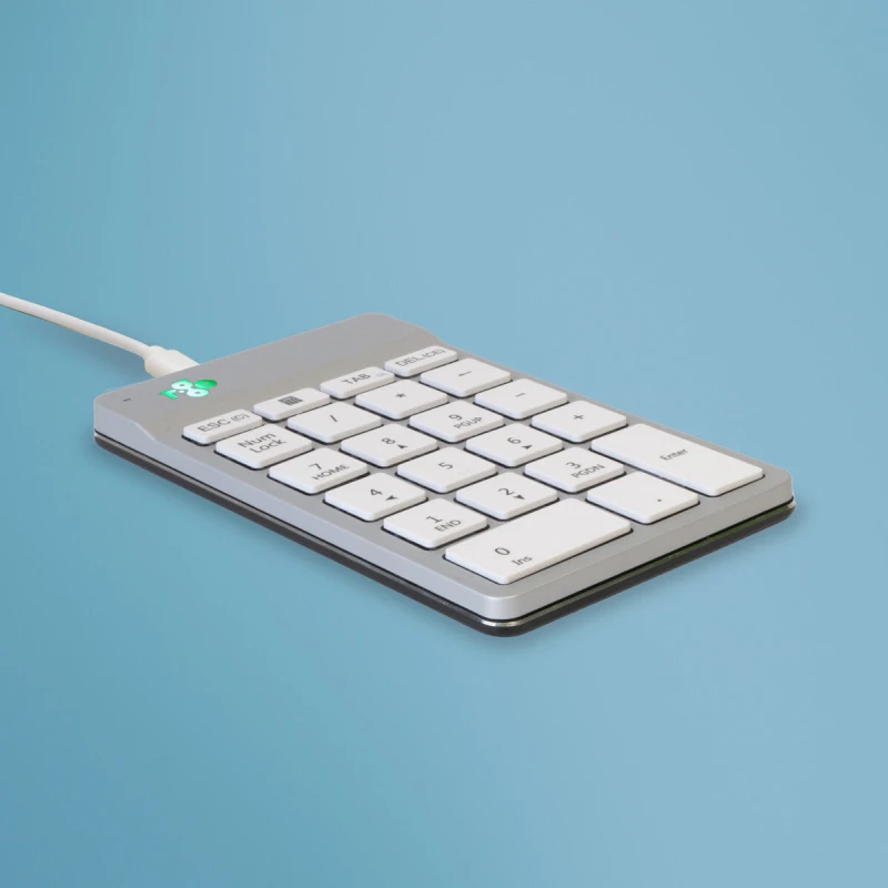 Image of R-Go Tools R-Go Tools Numeric keypad R-Go Numpad Break, ergonomic numeric keypad with break software, wired, white RGOCONMWDWH