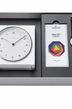Image of Mens Junghans Max Bill 2017 Edition Clock Gift Set Alarm 363/2715.00