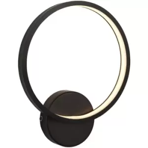 Image of Textured Black Circular Outdoor Wall Light Integrated Warm White LED Tape Module