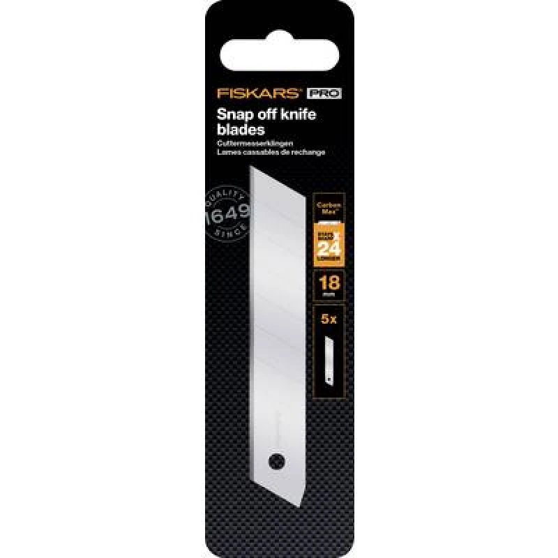 Image of Fiskars Fiskars 1027232 CarbonMax snap-off blades, 18mm 5 pc(s) 1027232