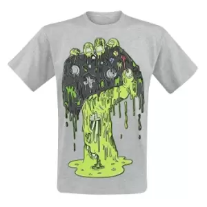 Image of Xbox Unisex Adult Controller Zombie T-Shirt (XL) (Grey/Green Heather)