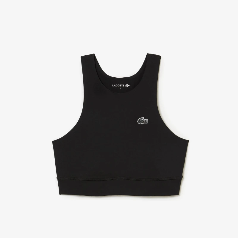 Image of Lacoste Quick-Dry Recycled Polyamide Stretch Bra - Black L