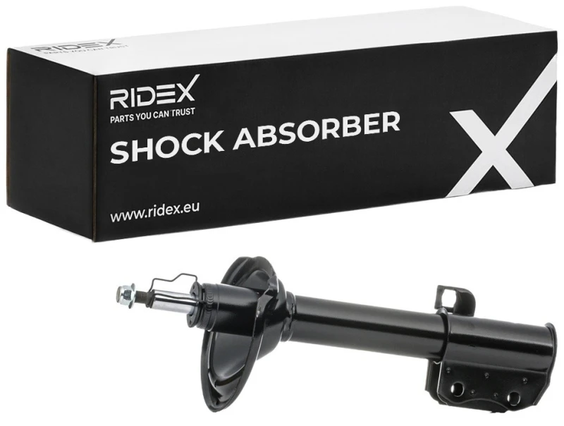 Image of RIDEX 854S0175 Shock absorber Rear Axle Right, Gas Pressure, Twin-Tube, Suspension Strut, Top pin Shock Absorber (854)