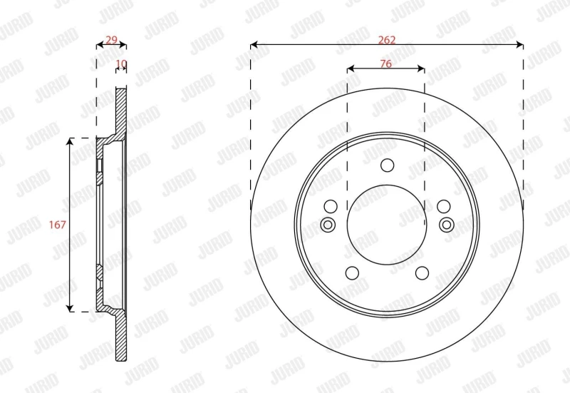 Image of JURID 563592JC Brake disc COAT+ Solid, Coated, without bolts/screws Brake Disc (82)