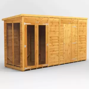 Image of 12X4 Power Pent Summerhouse Combi Including 6ft Side Store
