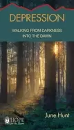 Image of depression walking from darkness into the dawn