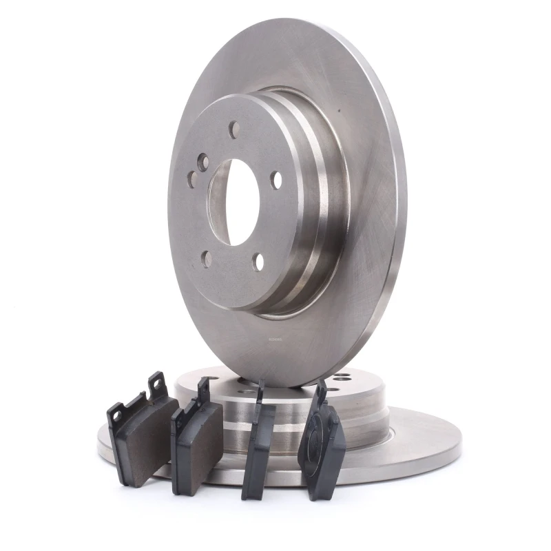 Image of RIDEX 3405B0210 Brake disc and pads set Rear Axle, Brake Disc Type: Solid, prepared for wear warning indicator Brake Set,disc brakes (3405)
