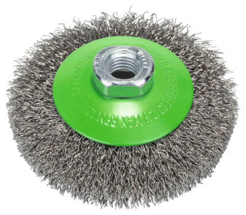 Image of Bosch Conical 0.35mm Inox Crimped Wire Wheel 2608622108 Diameter: 100mm