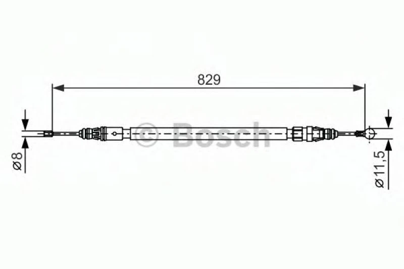 Image of Bosch 1 987 482 372 Brake Cable 829mm Cable,parking brake (124)