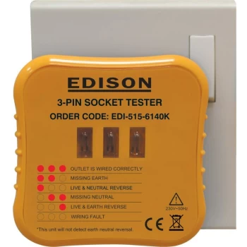 image of Edison - 3-Pin Socket Tester for 2 30V AC Circuits