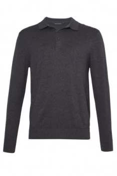 image of Mens French Connection Portrait Wool Polo Jumper Charcoal