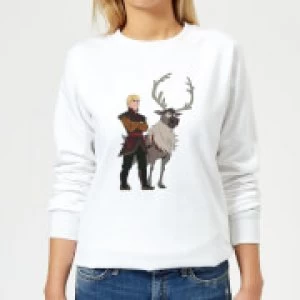 Image of Frozen 2 Sven And Kristoff Womens Sweatshirt - White - L