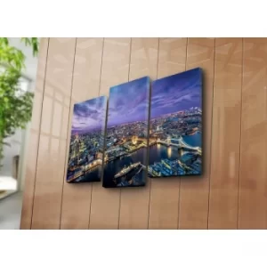 Image of 3NATPAT-34 Multicolor Decorative Canvas Painting (3 Pieces)