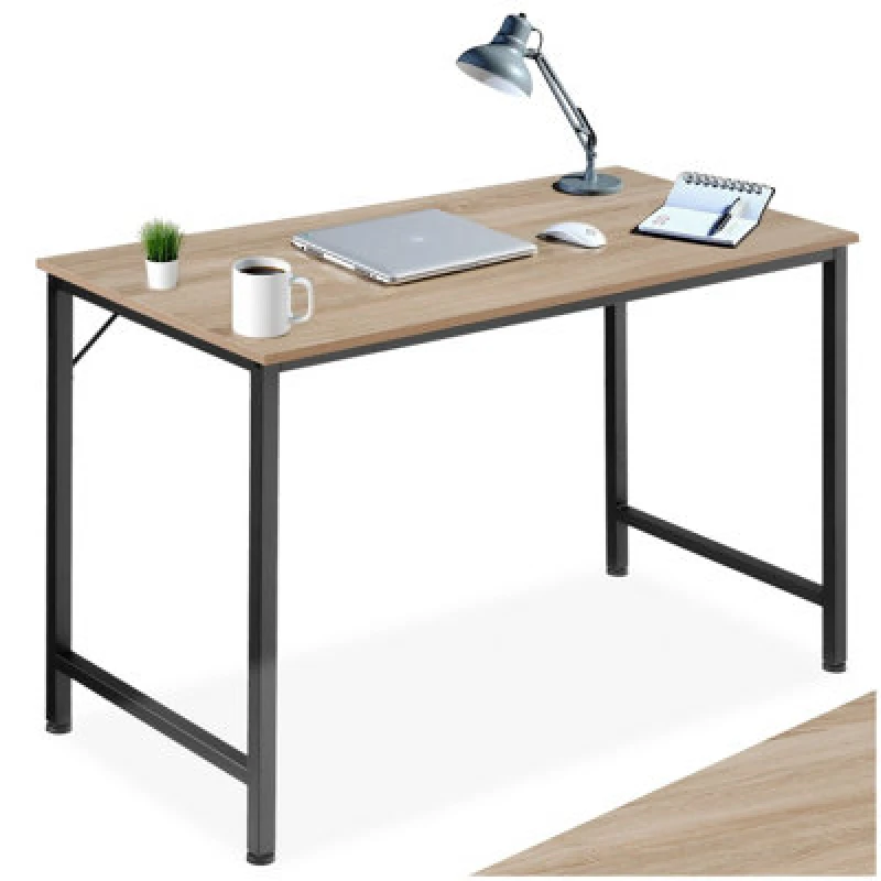 Image of Tectake Desk Jenkins - Computer, Writing, Study Table 120 Cm - Industrial Wood Light, Oak Sonoma