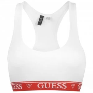 image of Guess Logo Bralette - White