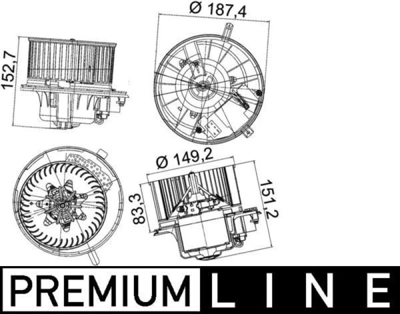 Image of Blower motor MAHLE AB 149 000P