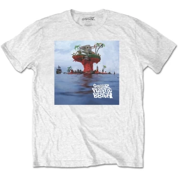 Image of Gorillaz - Plastic Beach Unisex Large T-Shirt - White