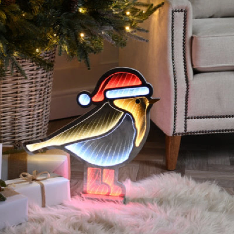 Image of Festive 40cm Robin Red Boots Infinity Light
