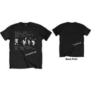 Image of The Beatles - White Album Tracks Mens Large T-Shirt - Black