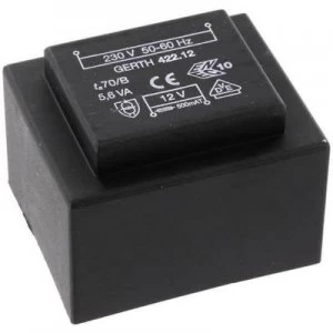 Image of PCB mount transformer 1 x 230 V 2 x 7.50 V AC 5.60 VA 373 mA