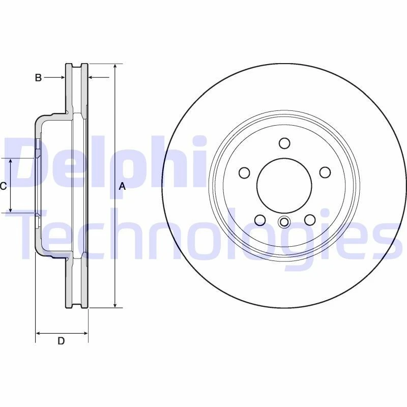 Image of DELPHI Brake disc DELPHI BG9159C