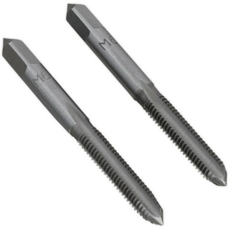 Image of Loops 2 PACK - M6 x 1mm Taper & Plug Tap Set - Premium Steel - Socket Threading Bit Metallics
