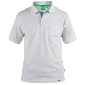 image of Duke Mens Grant Chest Pocket Pique Polo Shirt (M) (White)