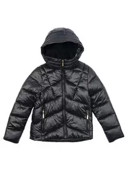 image of Barbour International Girls Valle Quilt Jacket - Black, Size 12-13 Years, Women