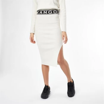 Image of Kangol Knitted Midi Skirt Ladies - White