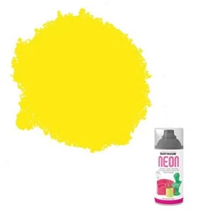 Image of Rust-Oleum Yellow Matt Neon effect Multi-surface Spray Paint 150ml