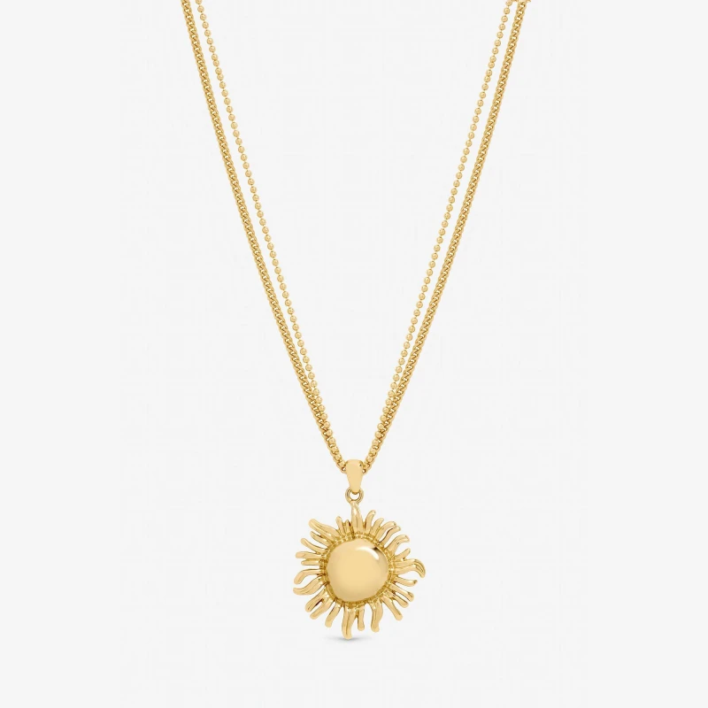 Image of Mood Gold Plated Sun Pendant Gold female One Size