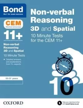 Image of Bond 11+ 10-11 years CEM 3D non-verbal reasoning 10 minute tests by Lynn Adams