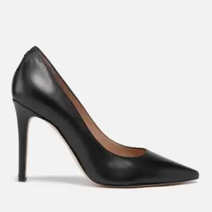 Image of Guess Womens Gavi Leather Court Shoes - Black - UK 4