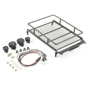 Image of Fastrax Black Aluminium Luggage Rack W/Led Lamps L130Mm X W110Mm